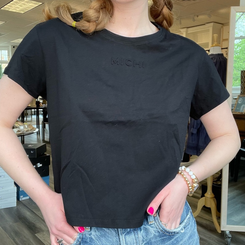 Michi Flash Cropped Crewneck Tee Shirt